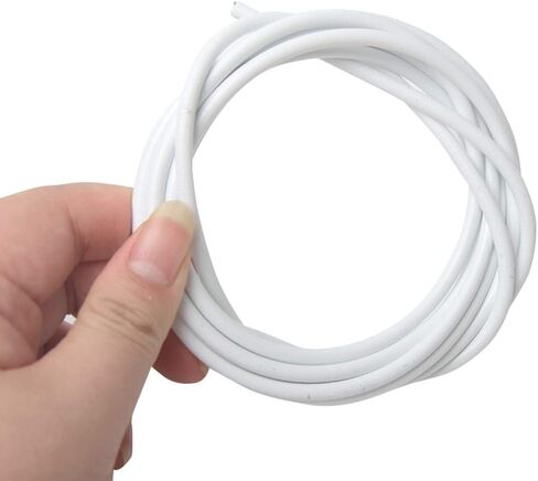 White Net Curtain Wire, 4 Meters/13 Feet Adjustable Curtain Hanging Cord Cable Kit with Self-Adhesive Hooks & Eyes for Window Net Curtains & Voiles in Kuwait