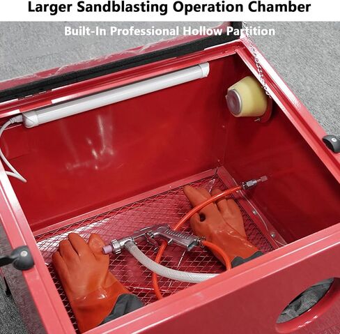 Portable Sandblaster,Led Lighting,One-Touch Switch,with Nozzles of 4 Specifications, Large Volume,Suitable for Removing Paint and Rust from The Parts in Kuwait