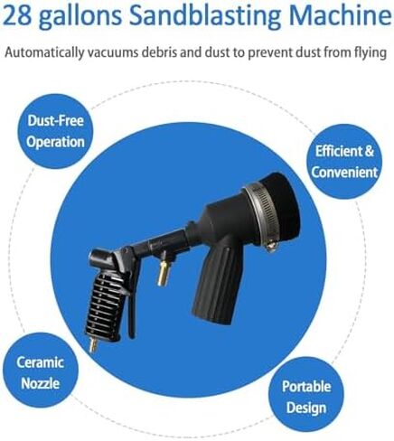 آلة استعادة الفراغ من Sandblaster مع فوهة سيراميك لتنظيف الطلاء بشكل فعال وجمع الغبار in Kuwait