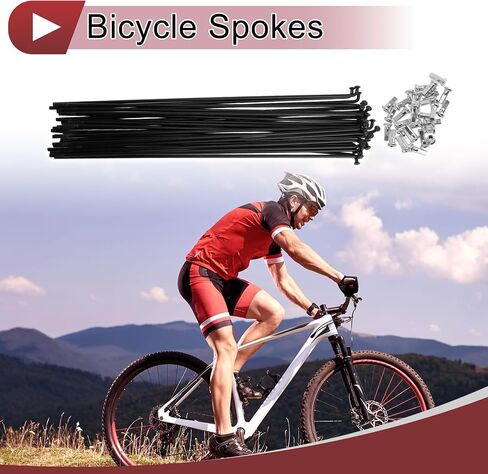 28 Set 12G Bicycle Spoke 228 mm Bike Wheel Spoke Carbon Steel Black in Kuwait