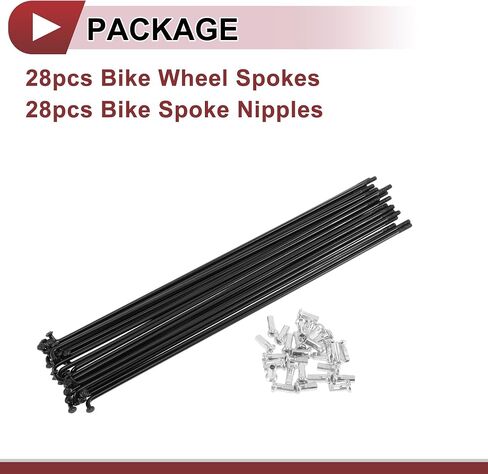 28 Set 12G Bicycle Spoke 228 mm Bike Wheel Spoke Carbon Steel Black in Kuwait
