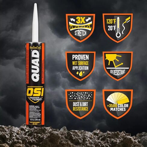 OSI Quad Window، Door وSinging Sealant، بيج 451، 10 أونصة سائلة، خرطوشة in Kuwait