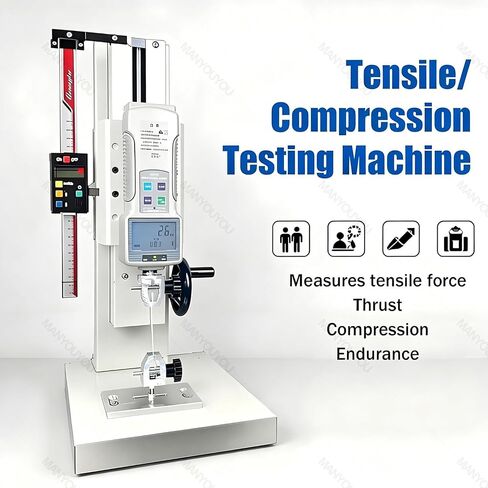 Digital Tensile Tester 10–2000 N, Hand-Operated Benchtop Tensile Tester with USB, High-Precision Push-Pull Measuring Device, Error 0.5%, 270 Mm Stroke, Clamping Thickness 0 to 8 Mm withRuler-1000N in Kuwait