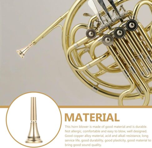 SUPVOX Golden Copper French Horn Mouthpiece Smooth Tone and Good Sound Effect, Creative Design Horn Accessory for Professional and Intermediate Players in Kuwait