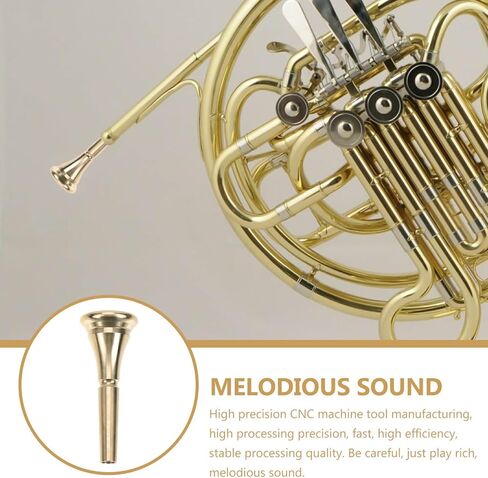 Abaodam French Horn Mouthpiece Replacement Made of Copper Alloy with Smooth Surface and Easy to Install, Suitable for Beginners and Students, Musical Instrument Supply for Horn Players in Kuwait