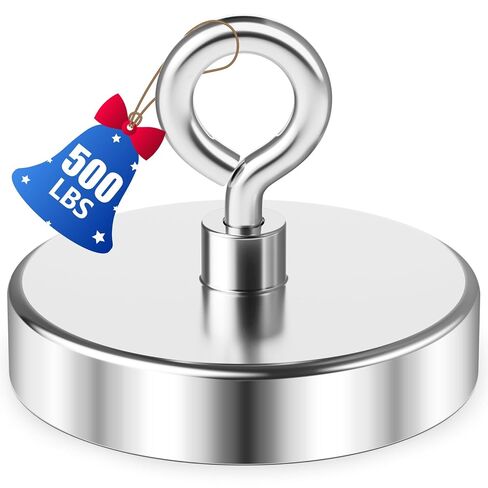 Fishing Magnets 500 Lbs Pulling Force, Strong Rare Earth Magnet Fishing Magnet Only, Magnetic Fishing, Heavy Duty Security Large Tags Neodymium Magnets for River Fishing, Lifting (2.36") in Saudi Arabia