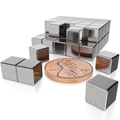Neodymium Cube Magnets 1/4x1/4x1/4 Inch N48 – Strong Rare Earth Square Block Magnets for Fridge, Whiteboard, Office Organization & Science Projects (27 Pack) in Saudi Arabia