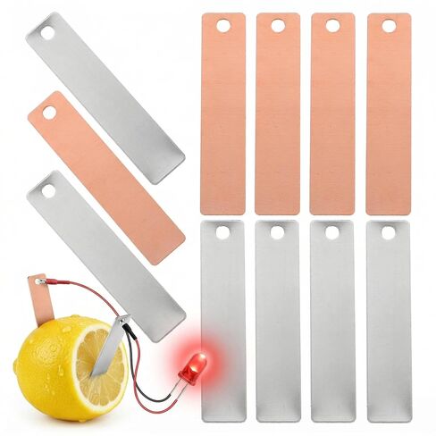 Zinc Copper Anode Sheet: 72 Pcs Pure Metal Strips for Electroplating Science Fruit Battery Electric Experiment Physics Chemistry Learning Projects in Kuwait