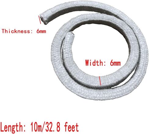 Ceramic Fiber Square Braid Rope Seal for Boiler Furnace 6x6-12x12mm x 10m(6x6mm*10m) in Kuwait