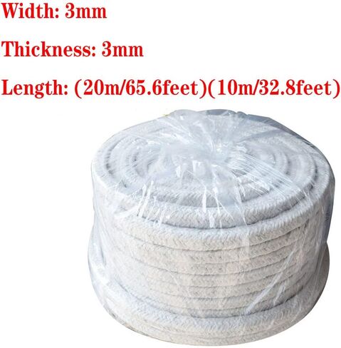 Wood Burner Ceramic Fiber Rope Seal, Square Braid, Boiler Furnace High Temp, 3x3mm10/20m(3x3mm*10m) in Kuwait