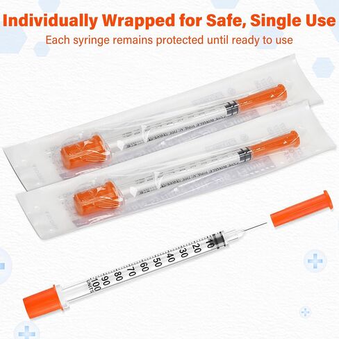 Ezoon 100 Pack U-100 1ml/cc 30G 5/16" (8mm) for Liquid Measuring, Laboratory and Industrial Use Only in Kuwait