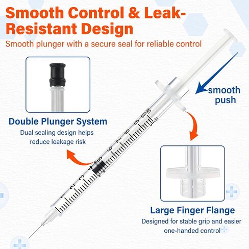 Ezoon 100 Pack U-100 1ml/cc 30G 5/16" (8mm) for Liquid Measuring, Laboratory and Industrial Use Only in Kuwait