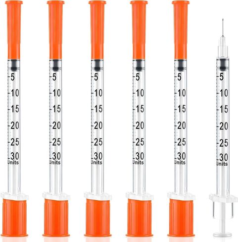 Ezoon 100 Pack U-100, 0.3ml/cc, 30G x 5/16" (8mm), Individually Wrapped for Liquid Measuring, Laboratory and Industrial Use Only in Kuwait
