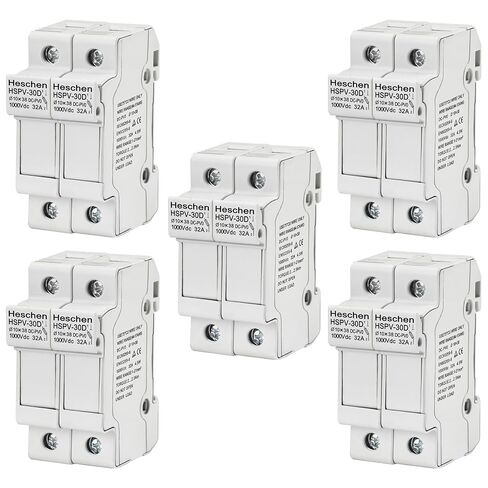 حامل الصمامات الشمسية/الكهروضوئية من Heschen، حامل الصمامات الكهروضوئية، HSPV-30D، DC1000V 32A، 2 قطب، تركيب السكك الحديدية 35 مم DIN، لـ HSPV-30 ST-10PV 10 * 38 مم، مدرج في قائمة CE (5) in Kuwait