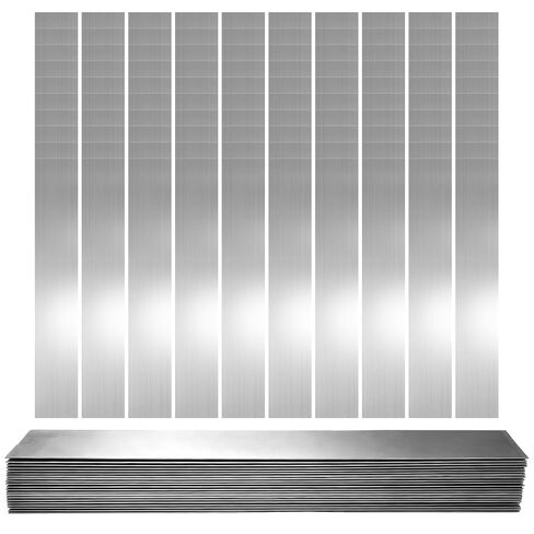 100 Pcs 304 Stainless Steel Shim Stock Assortment, 1" Width x 6" Length Metal Shims for Leveling, Thin Metal Strips Gap Filler Trim Strip, DIY & Industrial Use (0.001"-0.01" Thickness) in Kuwait