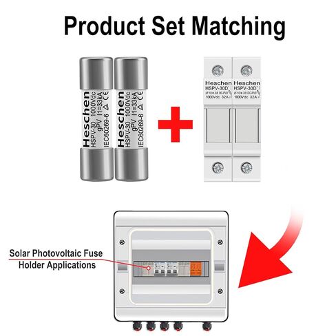 حامل الصمامات الشمسية/الكهروضوئية من Heschen، حامل الصمامات الكهروضوئية، HSPV-30D، DC1000V 32A، 2 قطب، تركيب السكك الحديدية 35 مم DIN، لـ HSPV-30 ST-10PV 10 * 38 مم، مدرج في قائمة CE (5) in Kuwait