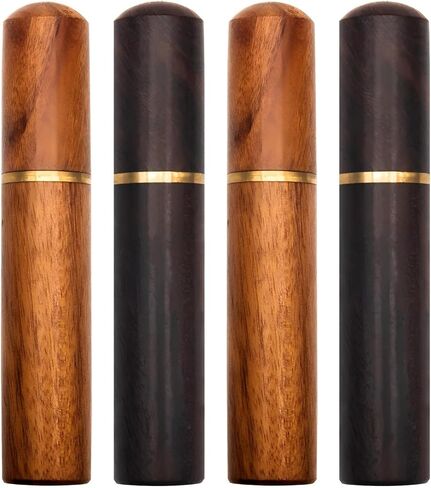 Septe Toothpick Holder, Wooden Portable Sewing Needles Storage Case for Storage Toothpick,Cotton Swab and Other Small Object ,2 ebony + 2 rosewood(4 Pcs) in Kuwait