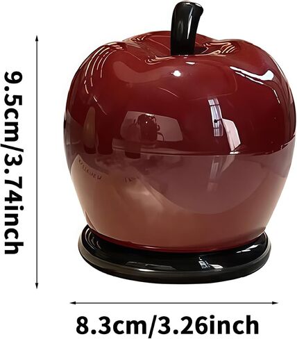 Red Apple Toothpick Holder - Ceramic Cotton Swab & Floss Organizer, Cute Fruit-Themed Home Decor for Kitchen Countertop in Kuwait