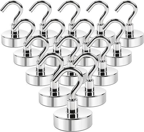 50Pack Silver Magnetic Hooks, 0.63" Heavy Duty Hooks for Cruise Essentials, Magnets for Fridge, Strong Magnet Holder for Hanging Tools, Kitchens, Decorations in Kuwait