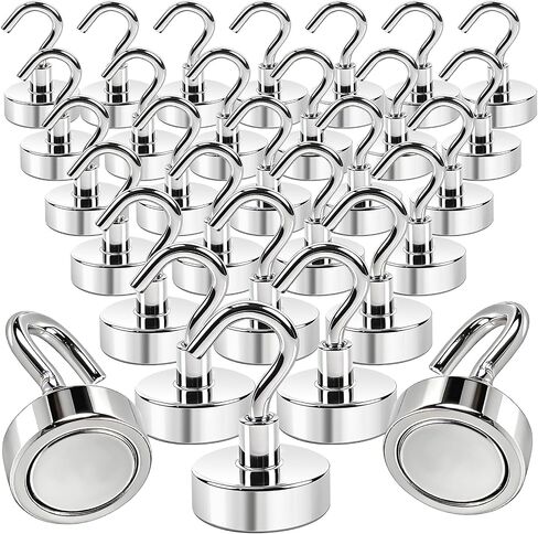 50Pack Silver Magnetic Hooks, 0.63" Heavy Duty Hooks for Cruise Essentials, Magnets for Fridge, Strong Magnet Holder for Hanging Tools, Kitchens, Decorations in Kuwait