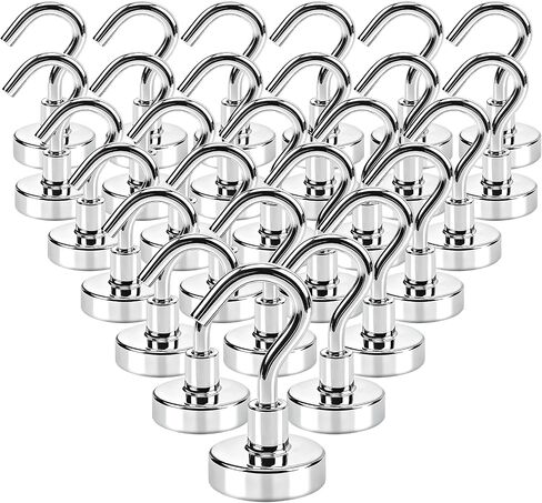 50Pack Silver Magnetic Hooks, 0.63" Heavy Duty Hooks for Cruise Essentials, Magnets for Fridge, Strong Magnet Holder for Hanging Tools, Kitchens, Decorations in Kuwait