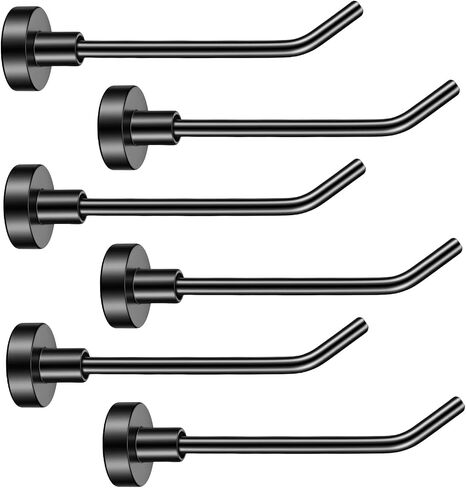 6 Pcs Magnetic Hooks, 2.6 Inch Neodymium Magnet Hooks for Cabin Refrigerator, Long Black Magnetics Hook Strong Magnetic Cruise Hangers for Keys Towels Tools Kitchen Utensils in Kuwait