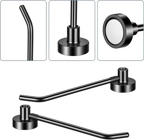 6 Pcs Magnetic Hooks, 2.6 Inch Neodymium Magnet Hooks for Cabin Refrigerator, Long Black Magnetics Hook Strong Magnetic Cruise Hangers for Keys Towels Tools Kitchen Utensils in Kuwait