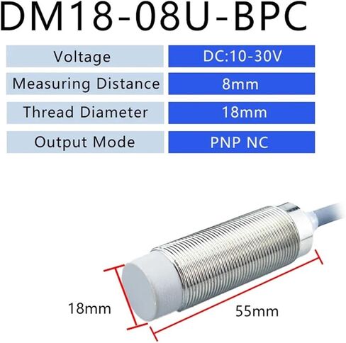 مستشعر مفتاح القرب الحثي M18 6-36V NPN PNP(DM18-08U-BPC) in Kuwait