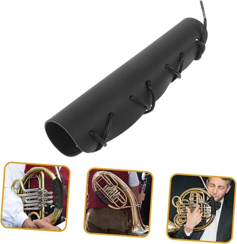 BESPORTBLE Leather Anti-Skid French Horn Hand Guard with Strap PU Protective Cover for Musical Instruments Non-Slip Replacement Grip for French Horn Players in Kuwait