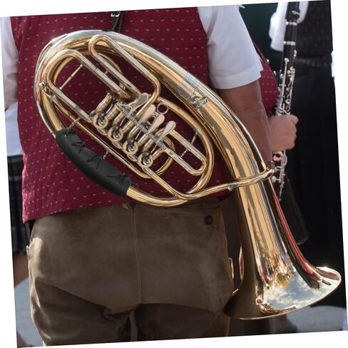 BESPORTBLE Leather Anti-Skid French Horn Hand Guard with Strap PU Protective Cover for Musical Instruments Non-Slip Replacement Grip for French Horn Players in Kuwait
