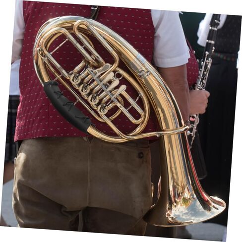 HANABASS Leather French Horn Guard with Strap Non-Skid Protective Hand Cover PU Anti-Skid Accessories for French Horn in Kuwait