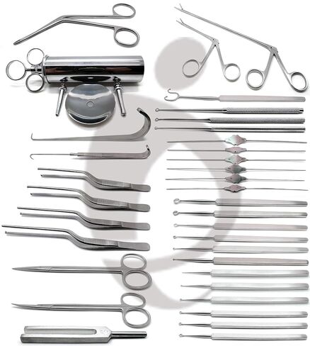 35 Pcs ENT Curettes Tweezers Forceps Retractors Probes Scissors Instruments in Saudi Arabia