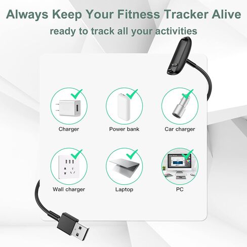 كابل شاحن بديل لـ Fitbit-Inspire/Inspire-HR/Ace-2 (عبوة واحدة/3.3 قدم) in Kuwait
