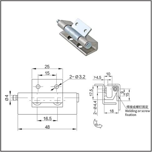 Zinc Alloy Bent Concealed Hinge Industrial Equipment Cabinet Door 1Pcs in Kuwait