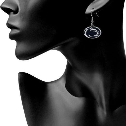 NCAA Siskiyou Sports Womens Penn State Nittany Lions Chrome Dangle Earrings One Size Team Colors in Kuwait