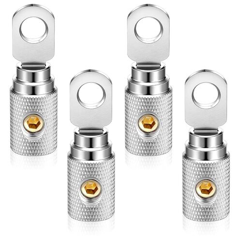 Tallew 4Pcs 4 GA Wire Terminal Connector 5/16 Ring Wiring Terminals 4 Gauge Power Ground Cable Lugs for Battery Bank Inverter Projects Car Audio Amplifier in Kuwait