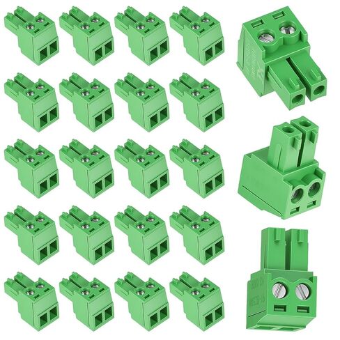20 PCS KF2EDG 3.81mm Spacing 2 Pin Pluggable PCB Angle Screw Terminal Block Plug Connector Socket Panel Mount DIY in Saudi Arabia
