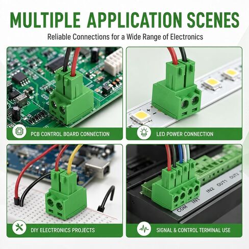 20 PCS KF2EDG 3.81mm Spacing 2 Pin Pluggable PCB Angle Screw Terminal Block Plug Connector Socket Panel Mount DIY in Saudi Arabia