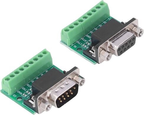 طقم موصل أنثى ذكر DB9، محول تسلسلي RS232 9 دبوس D-SUB لوحة فك طرفية لولبية، موصل ذكر إلى أنثى بدون لحام لمشروع التحكم الصناعي للكمبيوتر الشخصي in Kuwait