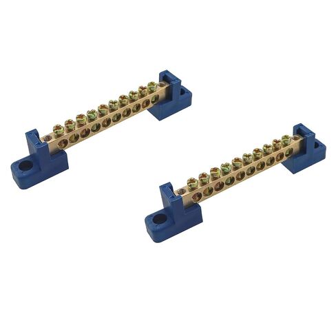 2PCS 10 Position Copper Terminal Block Neutral Line Distribution Box Copper Bars and Columns for Ships Mechanical Equipment Boxes in Saudi Arabia