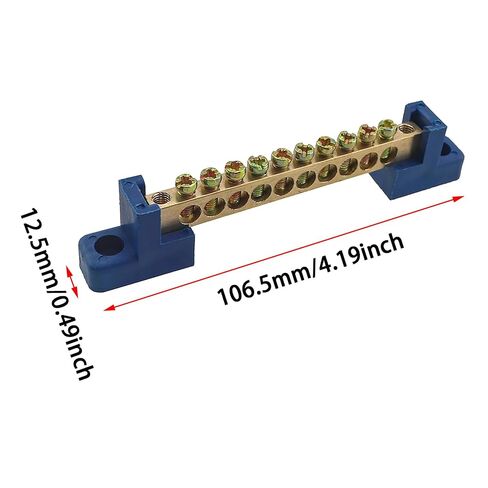 2PCS 10 Position Copper Terminal Block Neutral Line Distribution Box Copper Bars and Columns for Ships Mechanical Equipment Boxes in Saudi Arabia