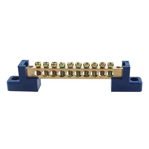 2PCS 10 Position Copper Terminal Block Neutral Line Distribution Box Copper Bars and Columns for Ships Mechanical Equipment Boxes in Saudi Arabia