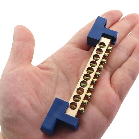 2PCS 10 Position Copper Terminal Block Neutral Line Distribution Box Copper Bars and Columns for Ships Mechanical Equipment Boxes in Saudi Arabia