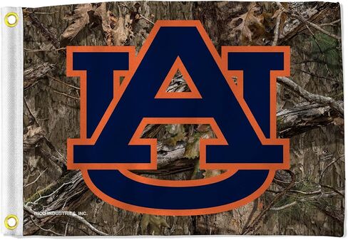 شعار Rico Industries NCAA Auburn Tigers الأساسي مموه مقاس 30.48 سم × 45.72 سم علم المرافق - مزدوج الجوانب - رائع للقوارب/عربة الجولف/المنزل إلخ. in Kuwait