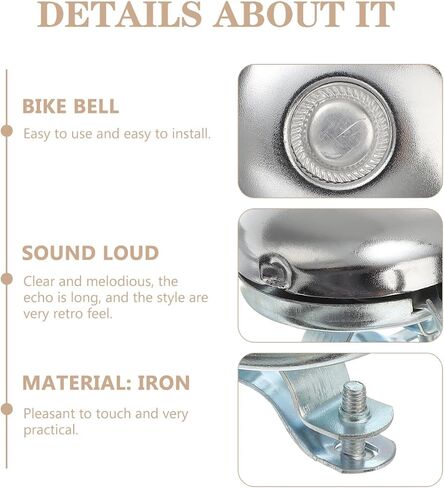 Kisangel Retro Bike Bell Handlebar Mount Vintage Cycling Horn Loud Clear Sound for Men Women Kids Cruiser Bikes in Kuwait