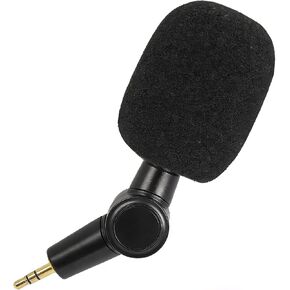 3.5mm Mini 3-Pole Omnidirectional Mic for DJI Mic 1/2 for Rode Go 2 Wireless DSLR and Android Phone, 180°Flexible Condenser Mic Noise Cancelling Small Plug and Play in Kuwait