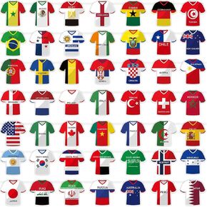 2026 World Cup Soccer Jersey Flag Bunting Banner,49Pcs International Country String Flags Garland,Sports Themed Party Decorations for Olympic Events & Outdoor Celebrations,Soccer Fans Merchandise in Kuwait