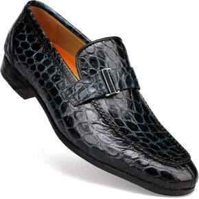 GOLDEN COXES FAMILY Premium Dress Shoes for Men, Classic Alligator Printed Business Leather Dress Slip on Loafer Shoes for Mens in Kuwait