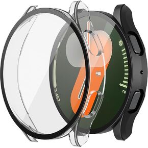 Misxi 2-pack pc case مع حامي شاشة زجاجي مقسى لـ Samsung Galaxy Watch 8 44 ملم ، حماية شاملة غلاف مقاوم للانزلاق لـ Galaxy Watch8 ، Black in Kuwait