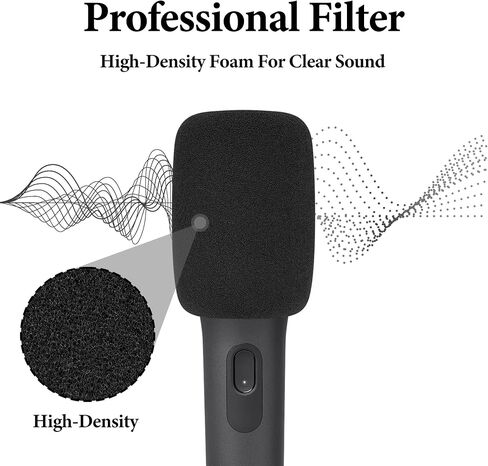 Geekria for Creators Foam Windscreen متوافق مع نظام الميكروفون اللاسلكي JBL وJBL PartyBox Wireless Mic Antipop Windshield، غطاء الرياح Mic، مرشح رغوة الإسفنج (أسود / 2 حزمة) in Kuwait